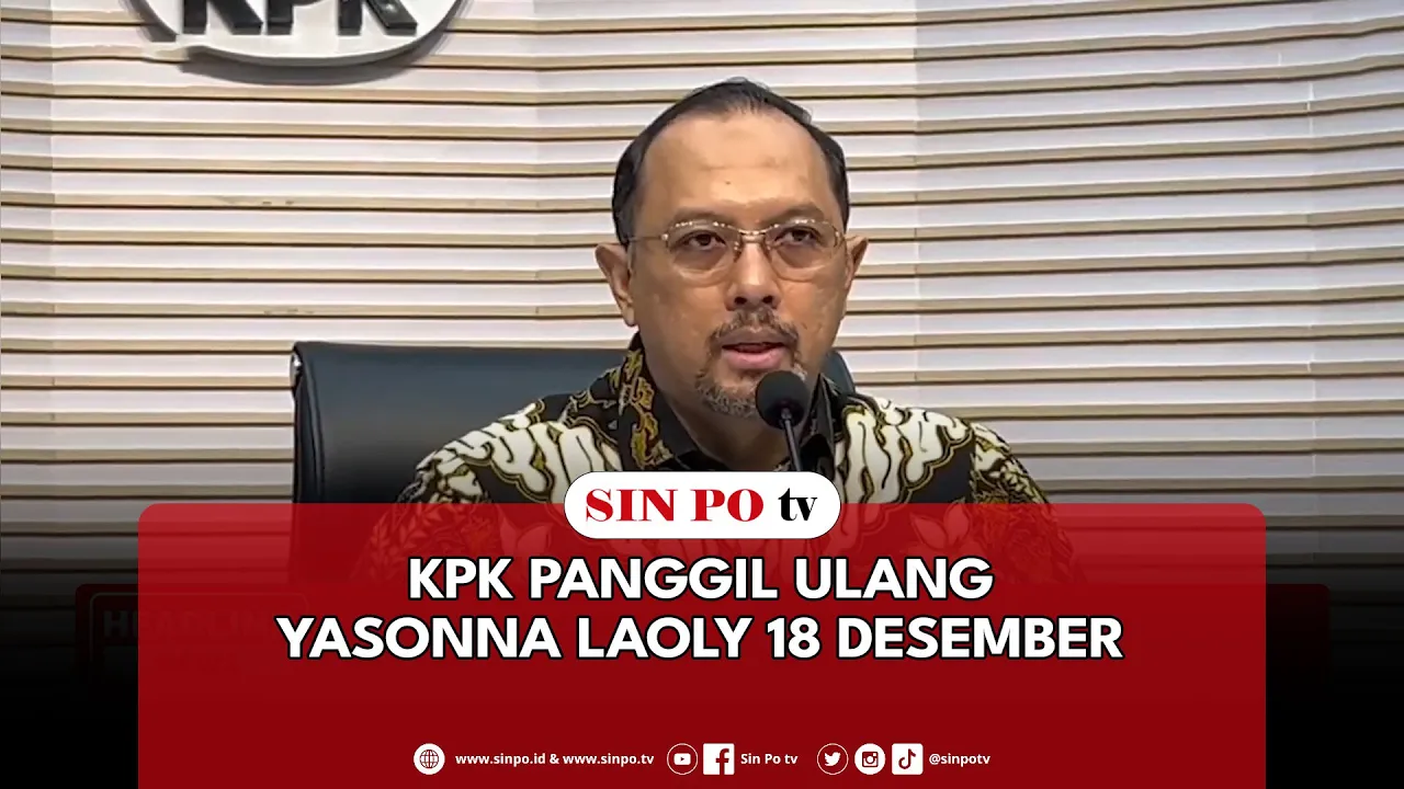 KPK Panggil Ulang Yasonna Laoly 18 Desember