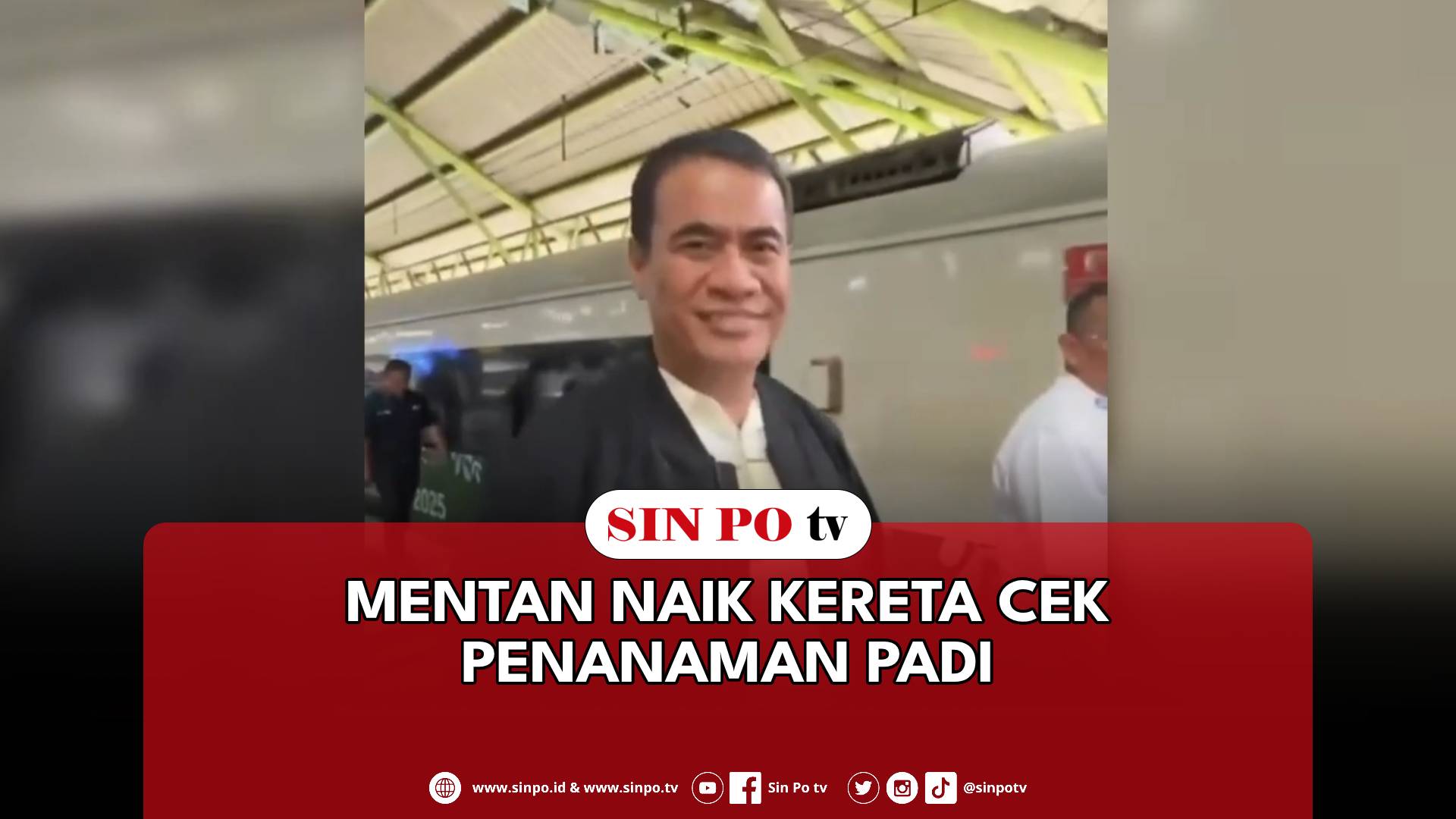 Mentan Naik Kereta Cek Penanaman Padi