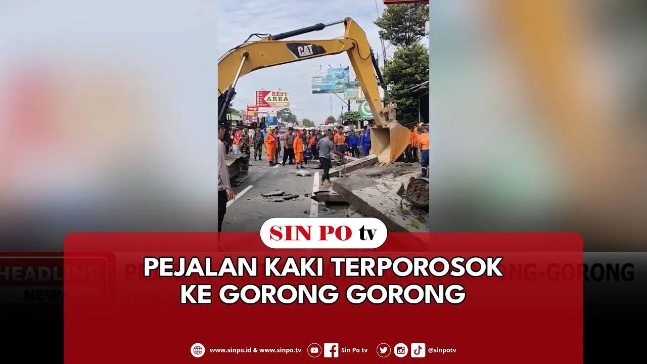 Pejalan Kaki Terporosok Ke Gorong Gorong