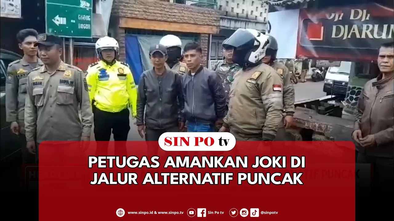 Petugas Amankan Joki Di Jalur Alternatif Puncak