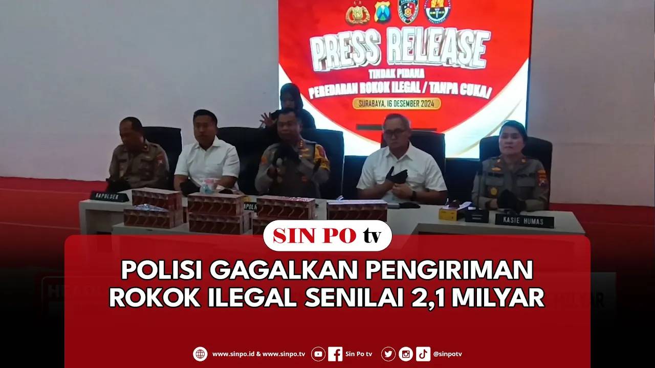 Polisi Gagalkan Pengiriman Rokok Ilegal Senilai 2,1 Milyar