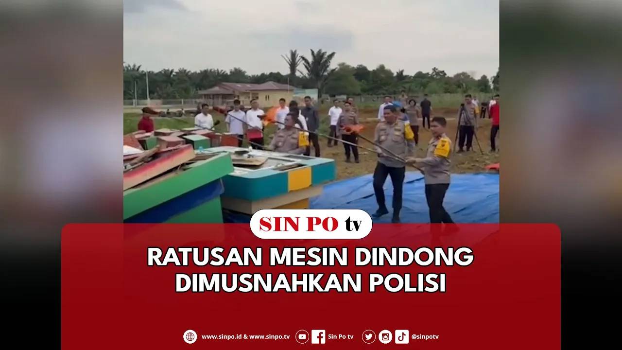 Ratusan Mesin Dindong Dimusnahkan Polisi