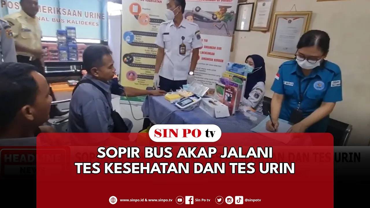 Sopir Bus AKAP Jalani Tes Kesehatan Dan Tes Urin