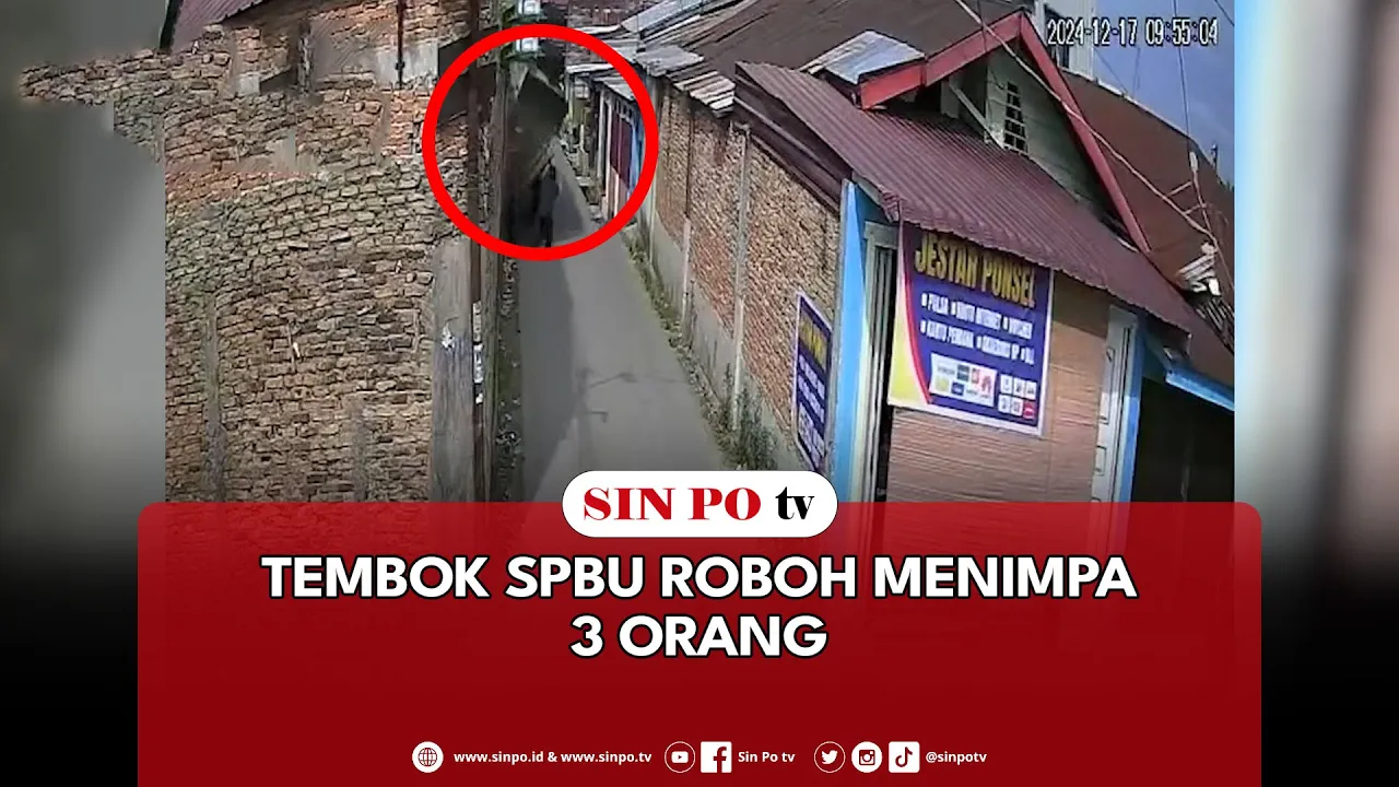 Tembok SPBU Roboh Menimpa 3 Orang