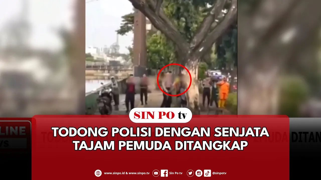 Todong Polisi Dengan Senjata Tajam Pemuda Ditangkap