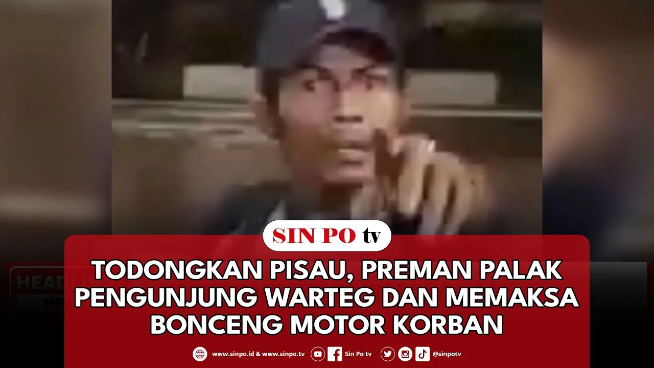 Todongkan Pisau, Preman Palak Pengunjung Warteg Dan Memaksa Bonceng Motor Korban