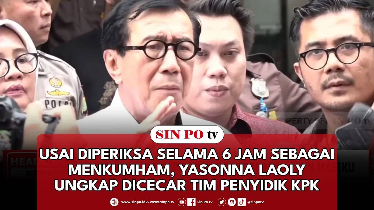 Usai Diperiksa Selama 6 Jam Sebagai Menkumham, Yasonna Laoly Ungkap Dicecar Tim Penyidik KPK