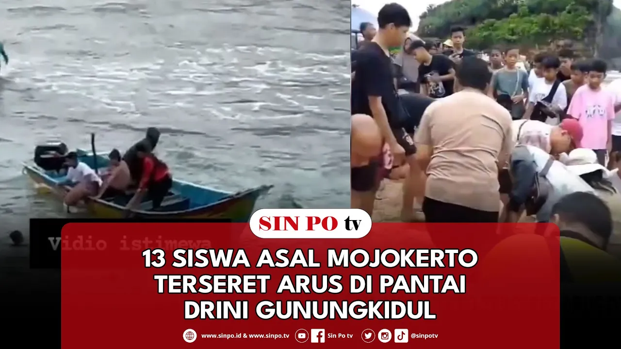 13 Siswa Asal Mojokerto Terseret Arus Di Pantai Drini Gunungkidul