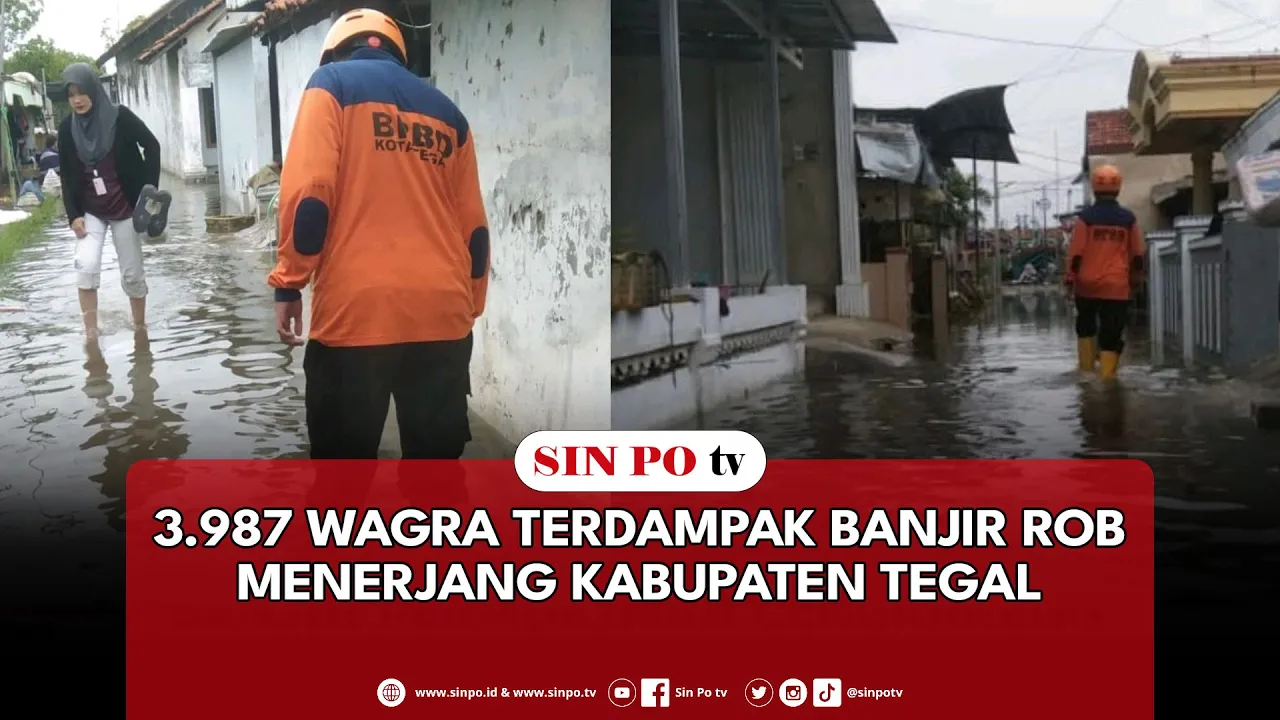 3.987 Warga Terdampak Banjir Rob Menerjang Kabupaten Tegal