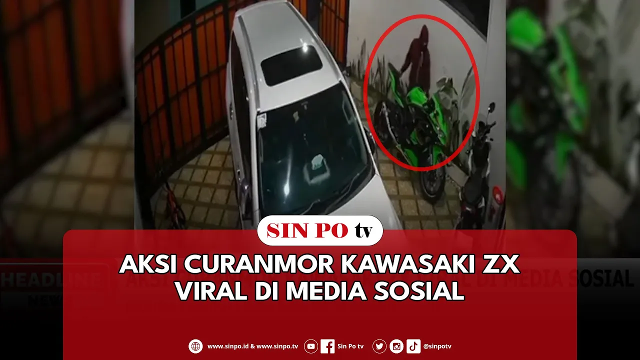 Aksi Curanmor Kawasaki ZX Viral Di Media Sosial