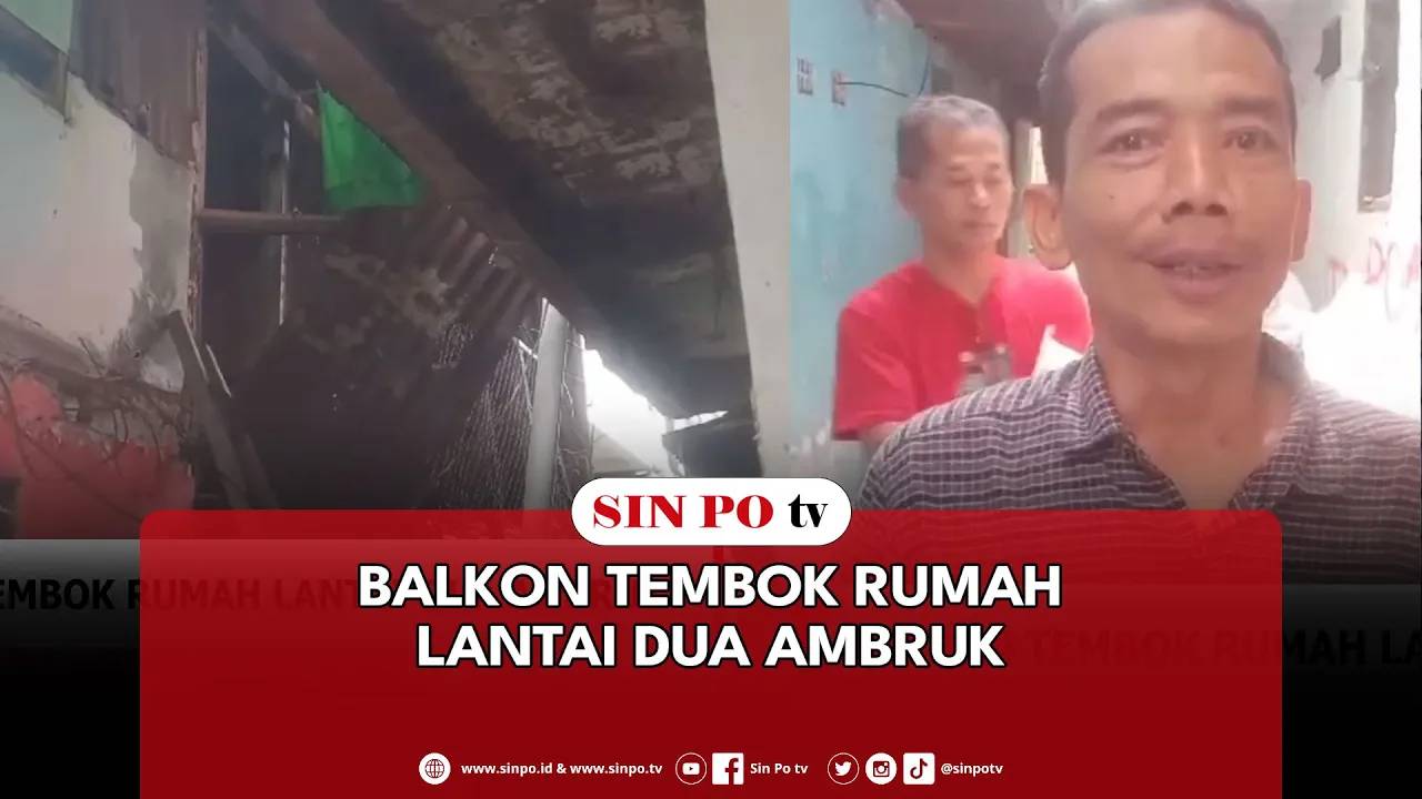 Balkon Tembok Rumah Lantai Dua Ambruk