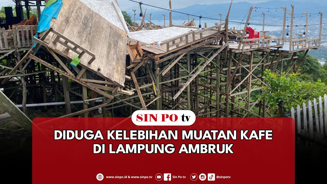 Diduga Kelebihan Muatan Kafe Di Lampung Ambruk