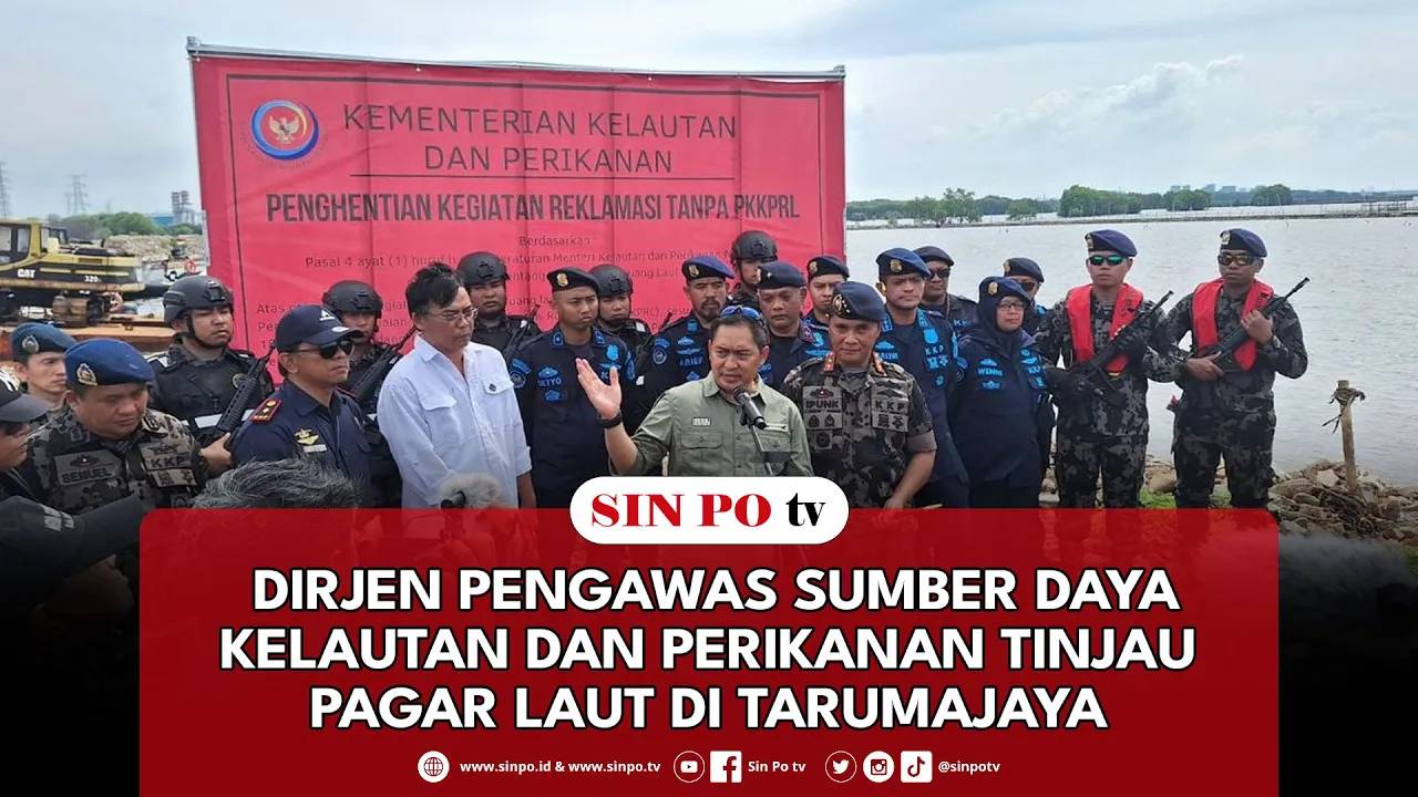 Dirjen Pengawas Sumber Daya Kelautan Dan Perikanan Tinjau Pagar Laut Di Tarumajaya