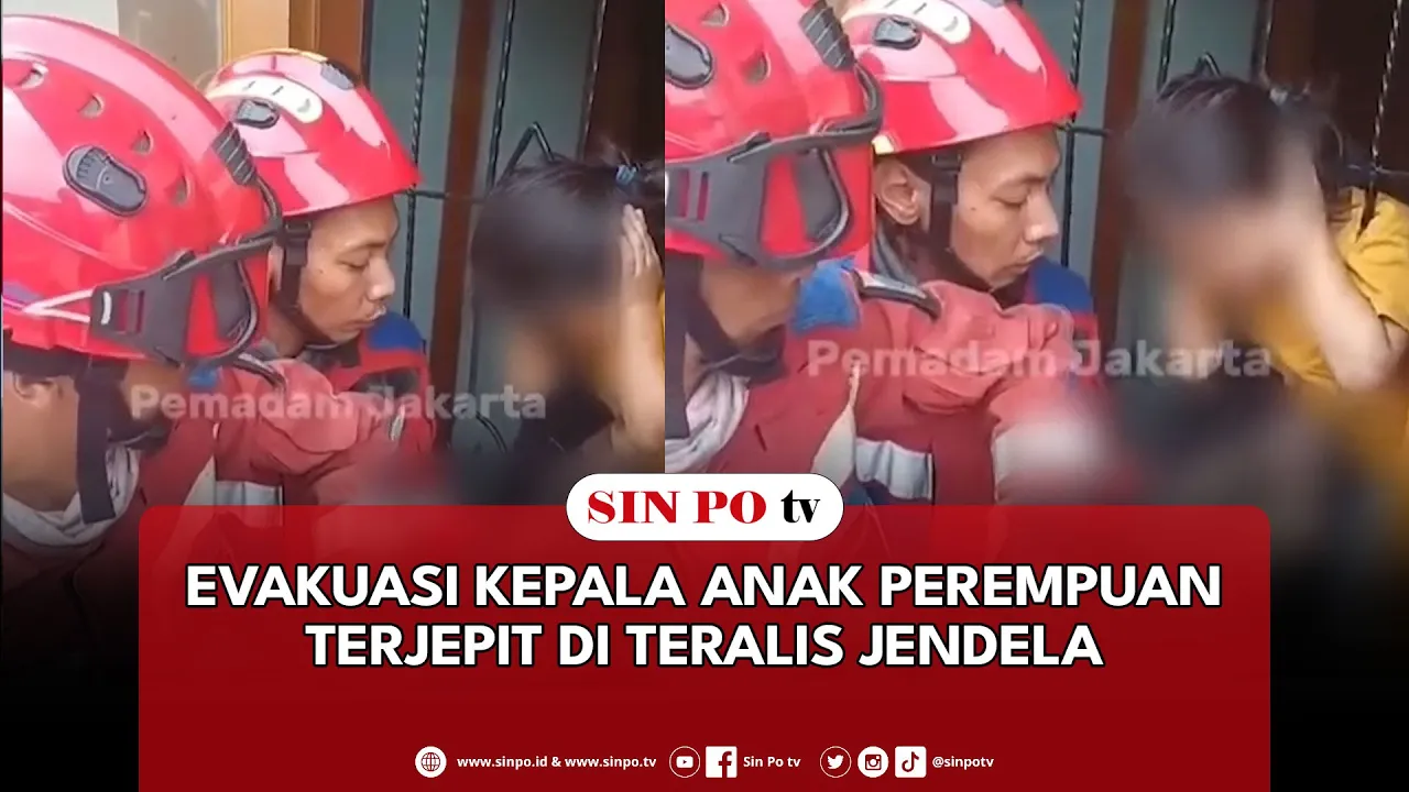 Evakuasi Kepala Anak Perempuan Terjepit Di Teralis Jendela