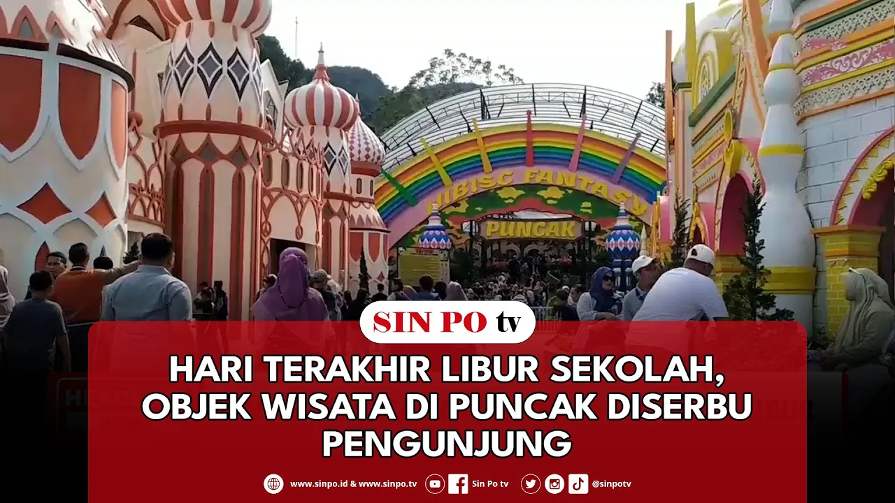 Hari Terakhir Libur Sekolah, Objek Wisata Di Puncak Diserbu Pengunjung