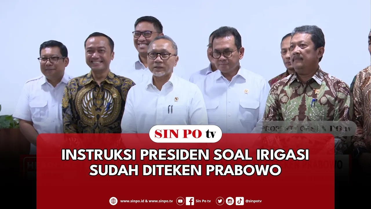 Instruksi Presiden Soal Irigasi Sudah Diteken Prabowo