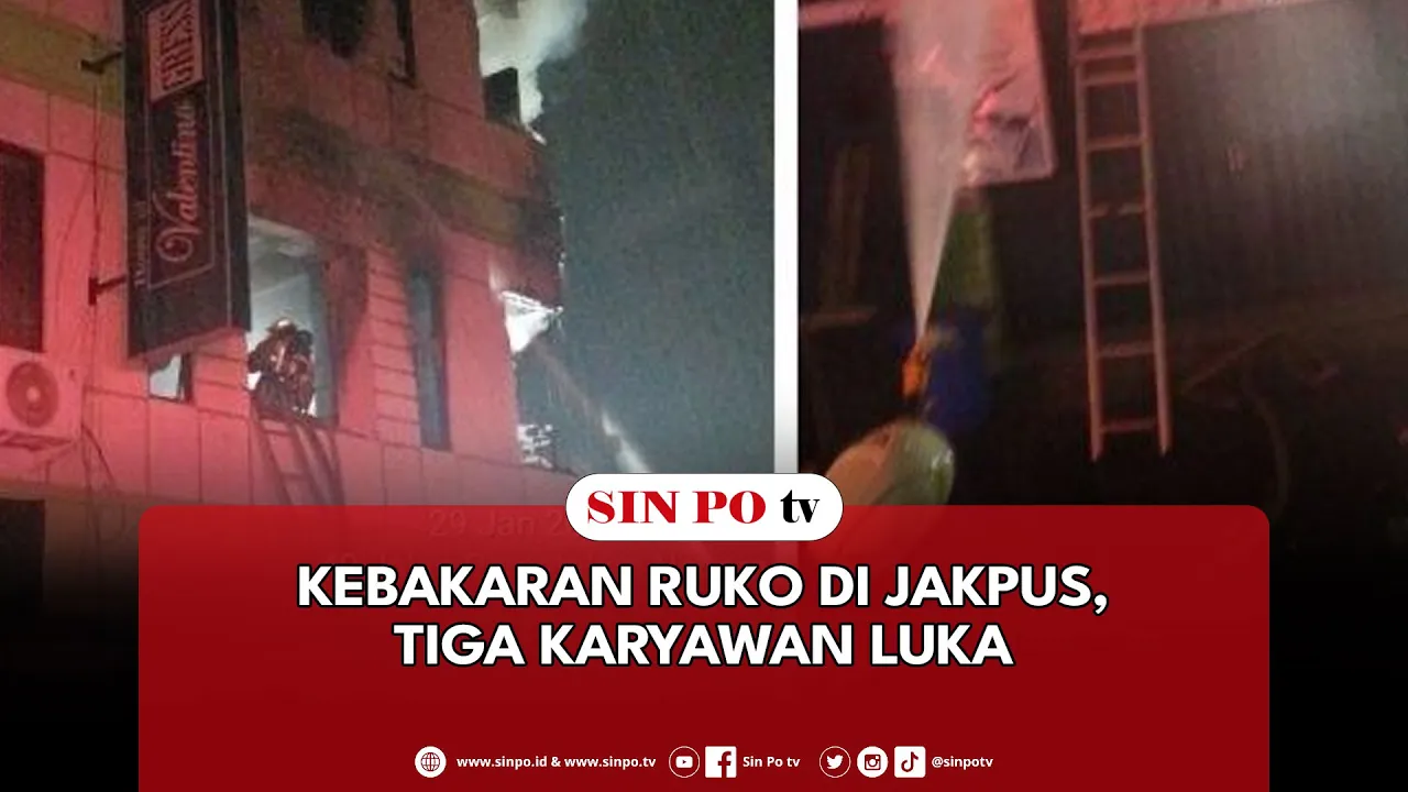 Kebakaran Ruko Di Jakpus, Tiga Karyawan Luka