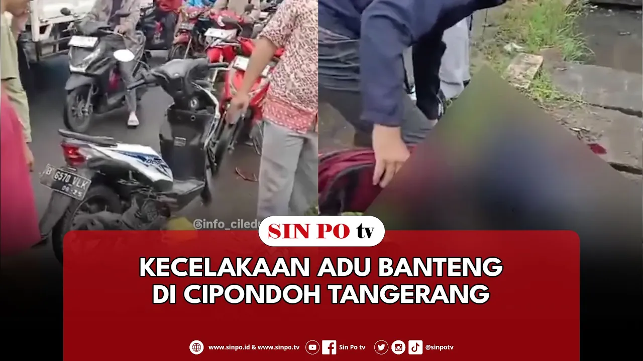 Kecelakaan Adu Banteng di Cipondoh Tangerang