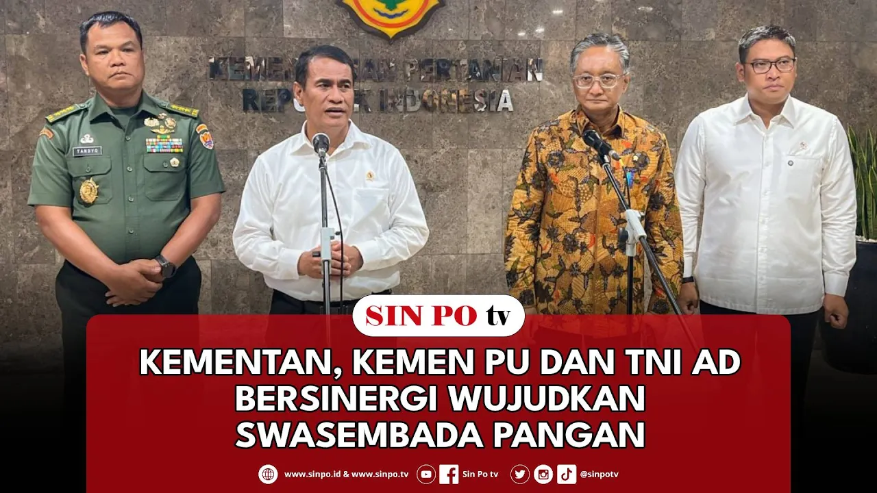 Kementan, Kemen PU Dan TNI AD Bersinergi Wujudkan Swasembada Pangan