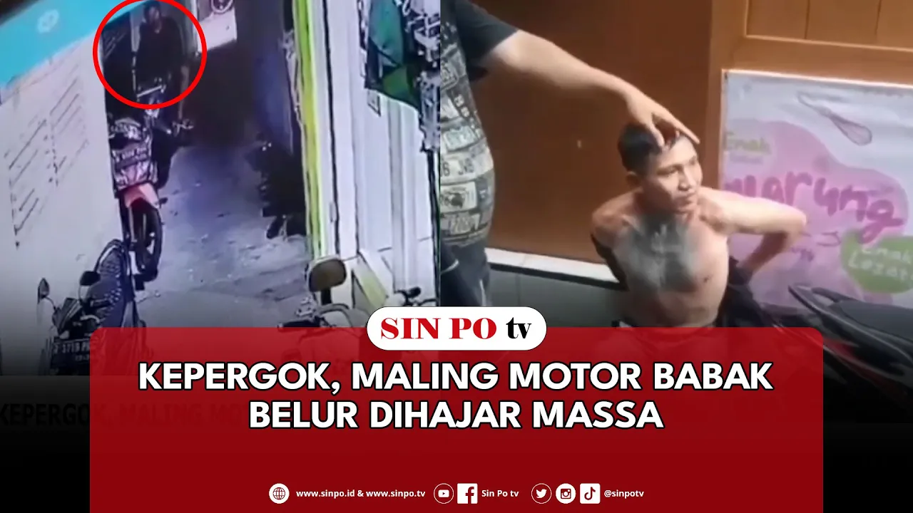 Kepergok, Maling Motor Babak Belur Dihajar Massa