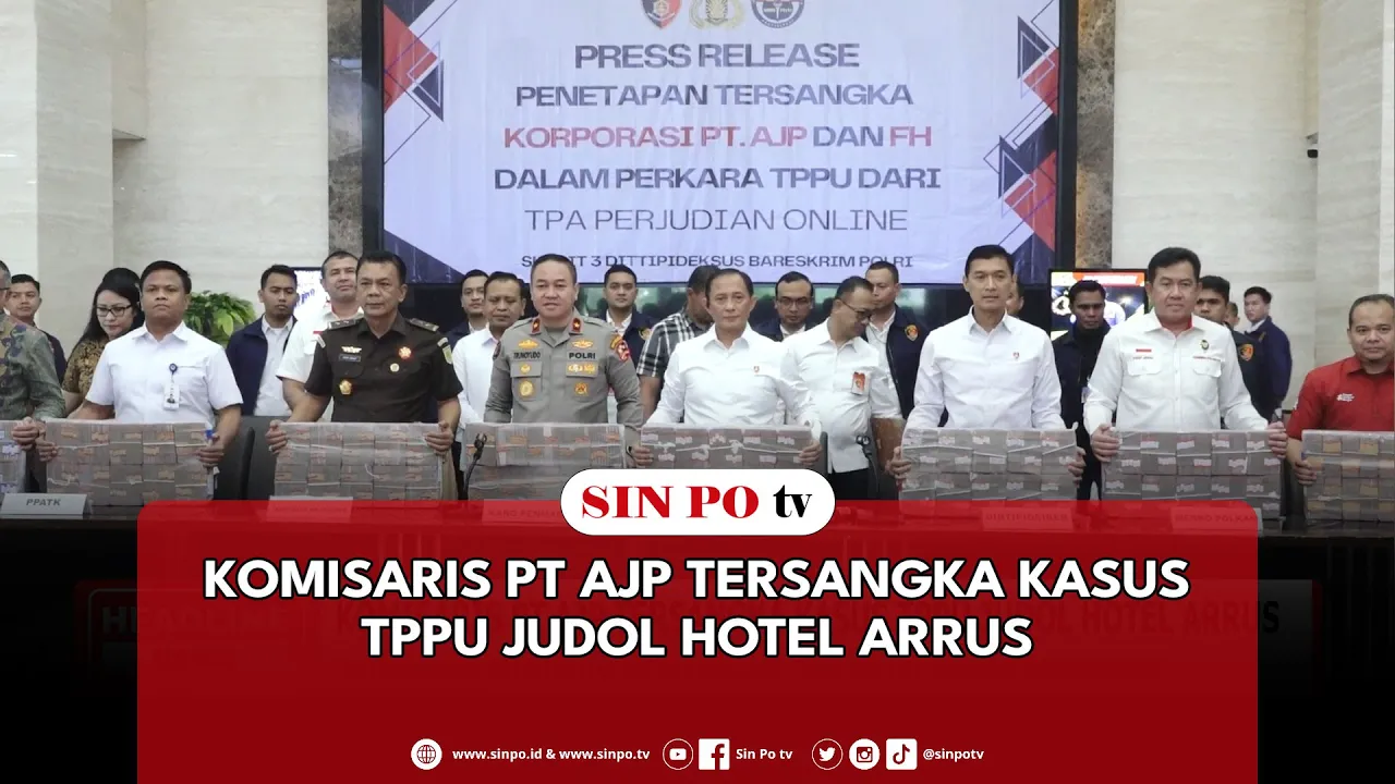 Komisaris PT AJP Tersangka Kasus TPPU Judol Hotel Arrus