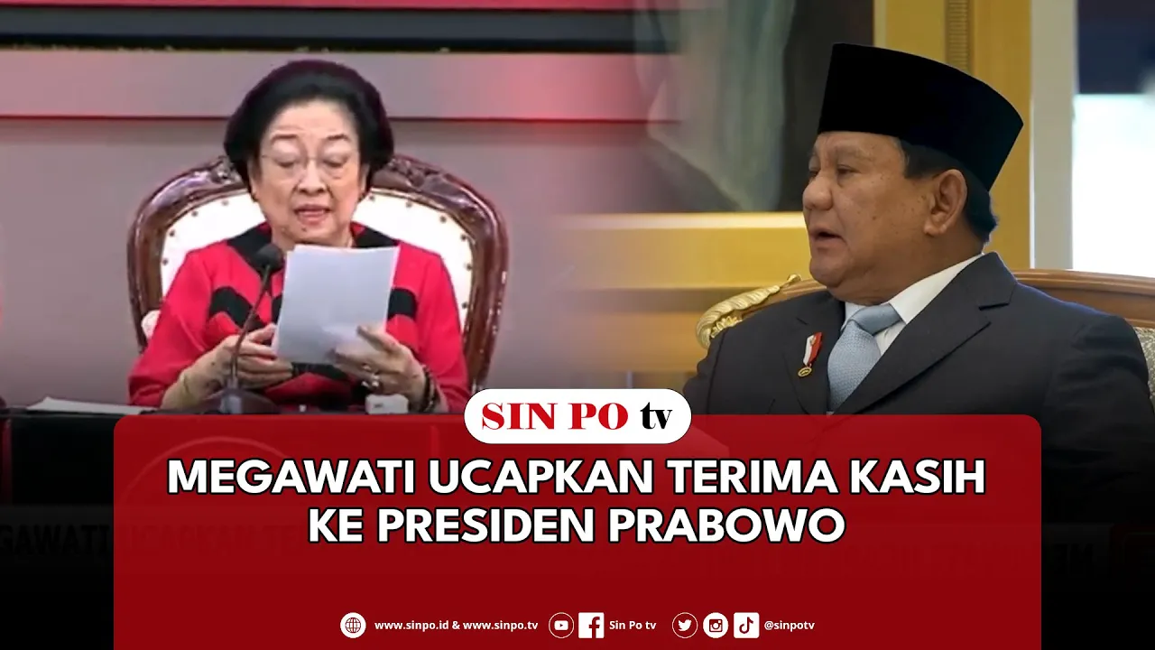 Megawati Ucapkan Terima Kasih Ke Presiden Prabowo