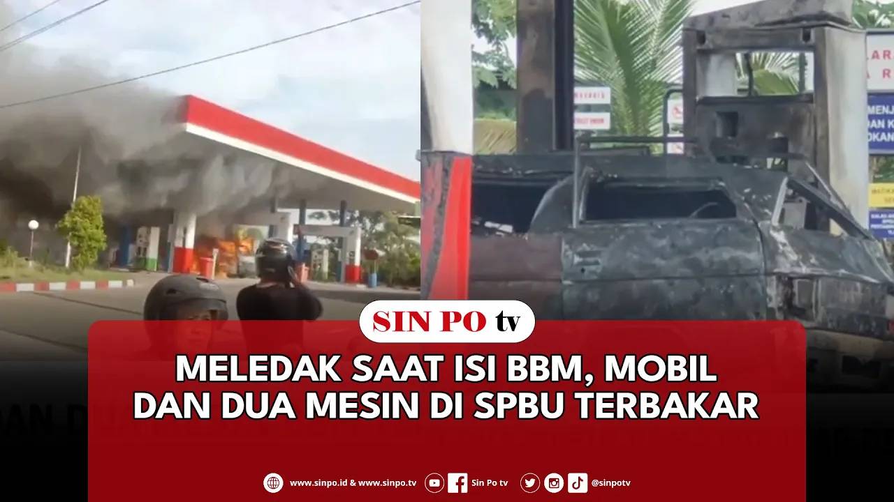 Meledak Saat Isi BBM, Mobil Dan Dua Mesin Di SPBU Terbakar