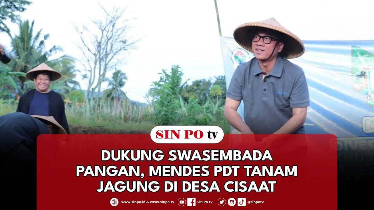 Mendes PDT Tanam Jagung Di Desa Cisaat