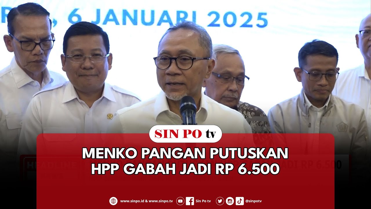Menko Pangan Putuskan HPP Gabah Jadi Rp 6.500
