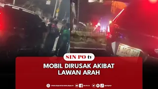 Mobil Dirusak Akibat Lawan Arah