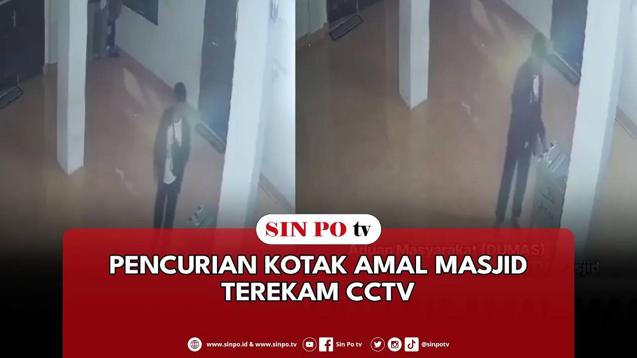 Pencurian Kotak Amal Masjid Terekam CCTV