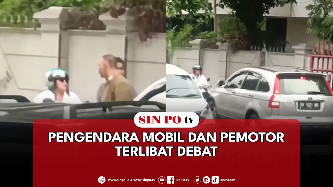 Pengendara Mobil Dan Pemotor Terlibat Debat