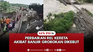 Perbaikan Rel Kereta Akibat Banjir Grobokan Dikebut