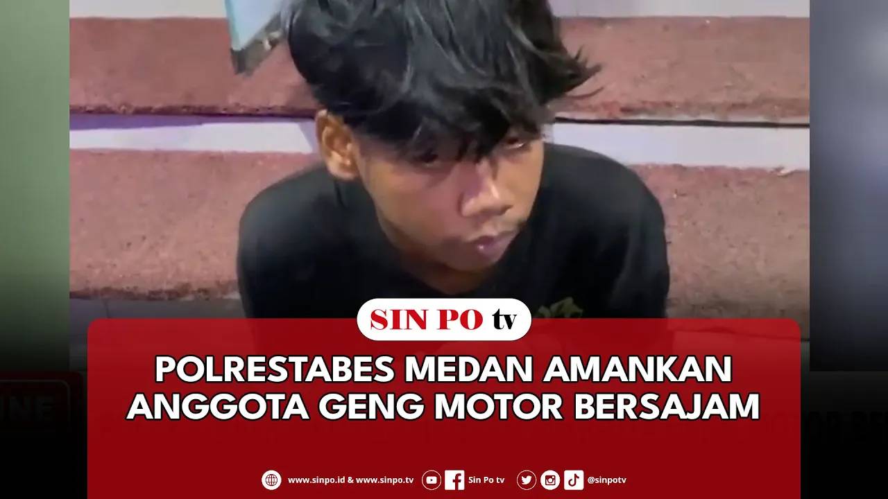 Polrestabes Medan Amankan Anggota Geng Motor Bersajam
