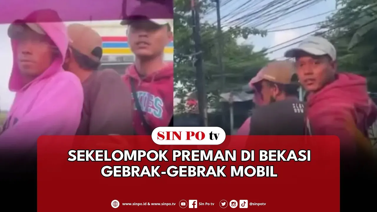 Sekelompok Preman di Bekasi Gebrak-Gebrak Mobil