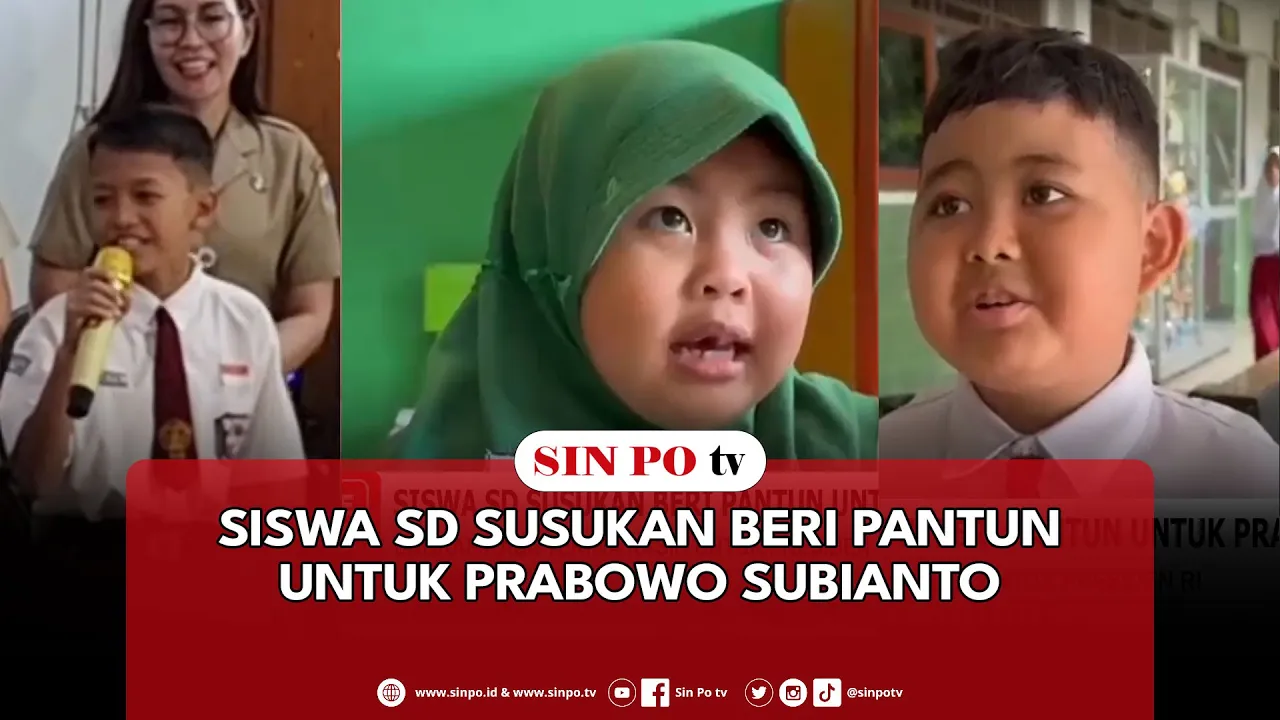 Siswa SD Susukan Beri Pantun Untuk Prabowo Subianto