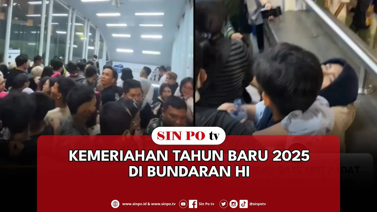 Suasana Padat di Stasiun MRT Setelah Perayaan Tahun Baru 2025