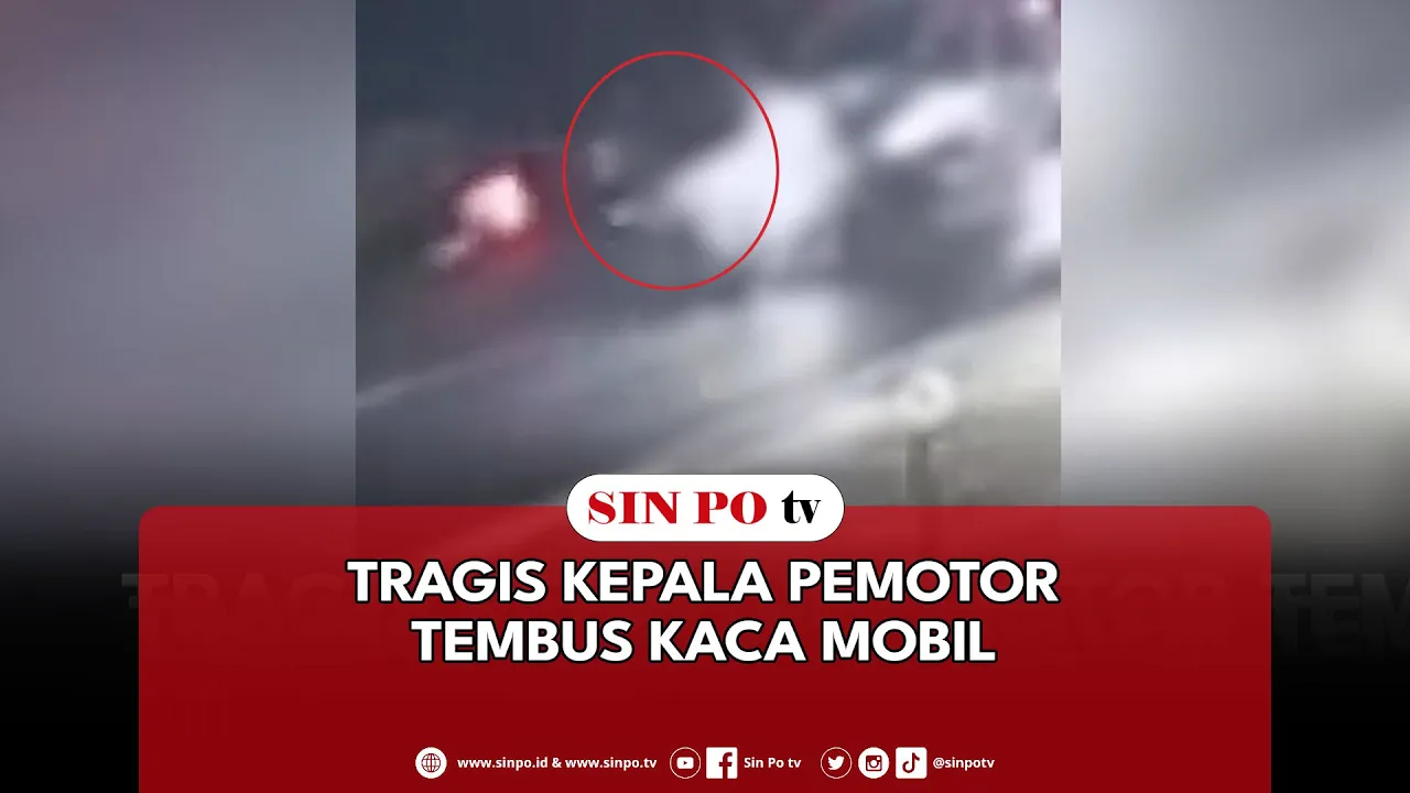 Tragis Kepala Pemotor Tembus Kaca Mobil