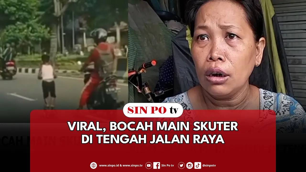 Viral, Bocah Main Skuter Di Tengah Jalan Raya