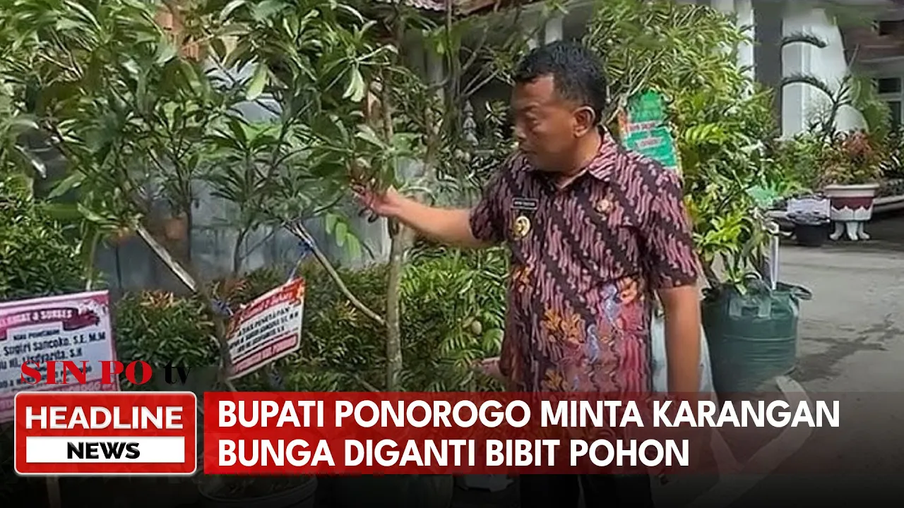 Bupati Ponorogo Minta Karangan Bunga Diganti Bibit Pohon