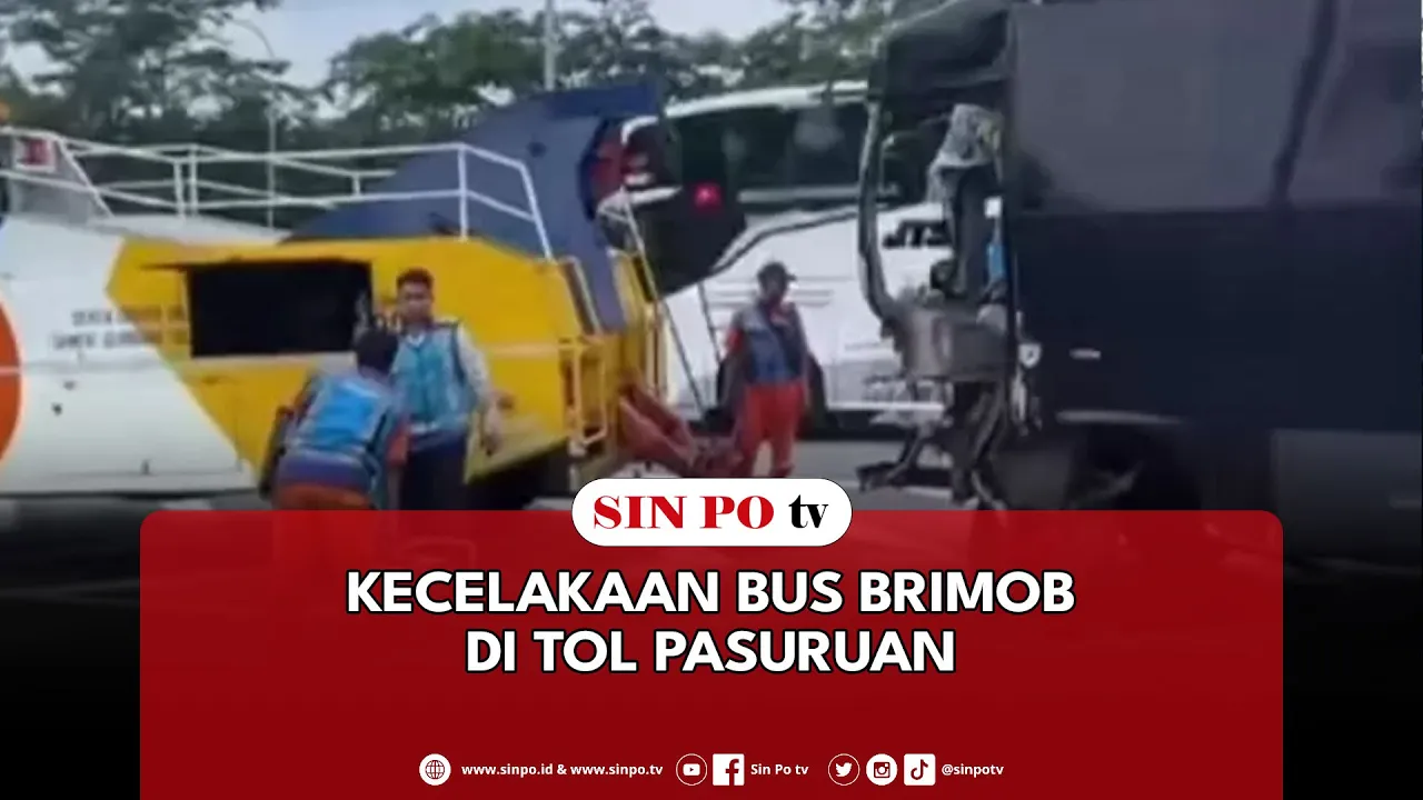 Kecelakaan Bus Brimob Di Tol Pasuruan