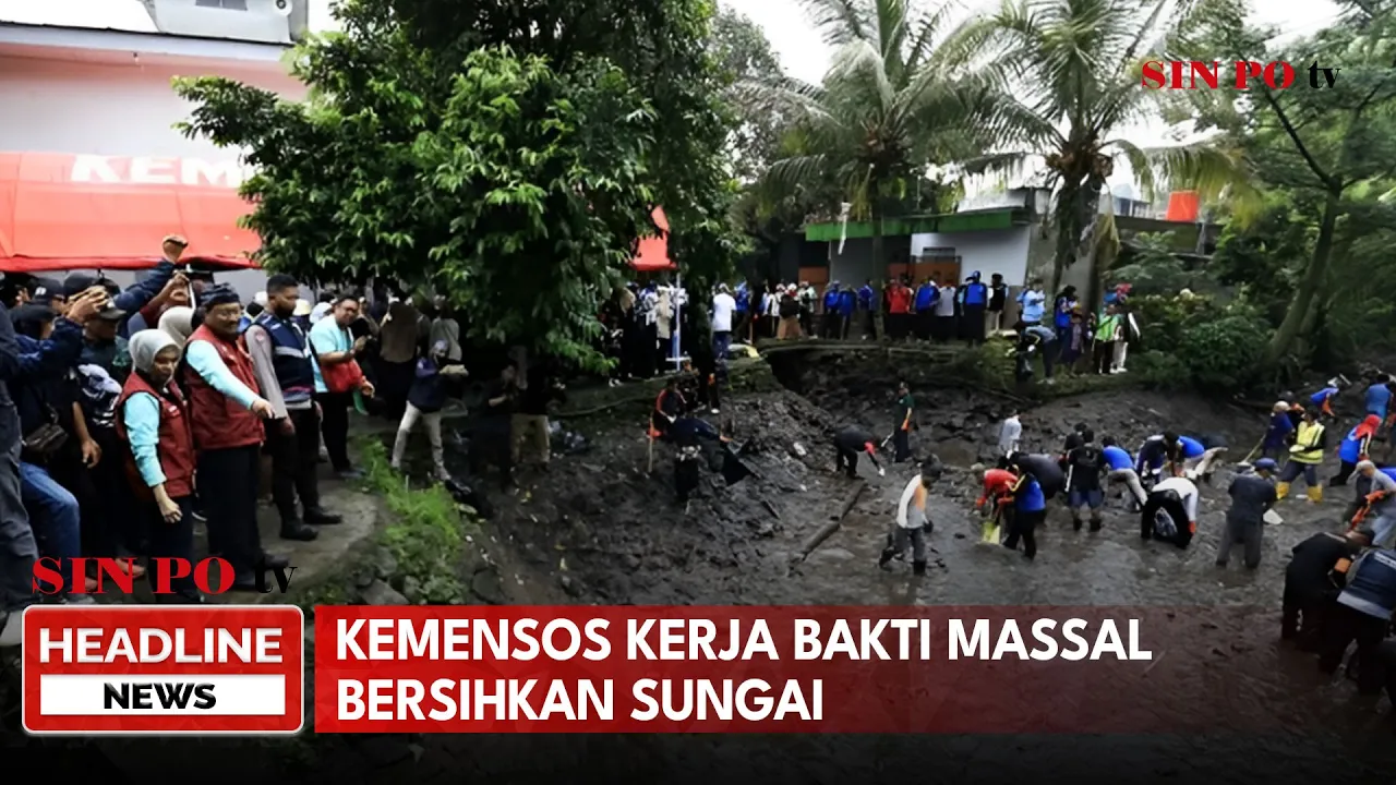 Kemensos Kerja Bakti Massal Bersihkan Sungai