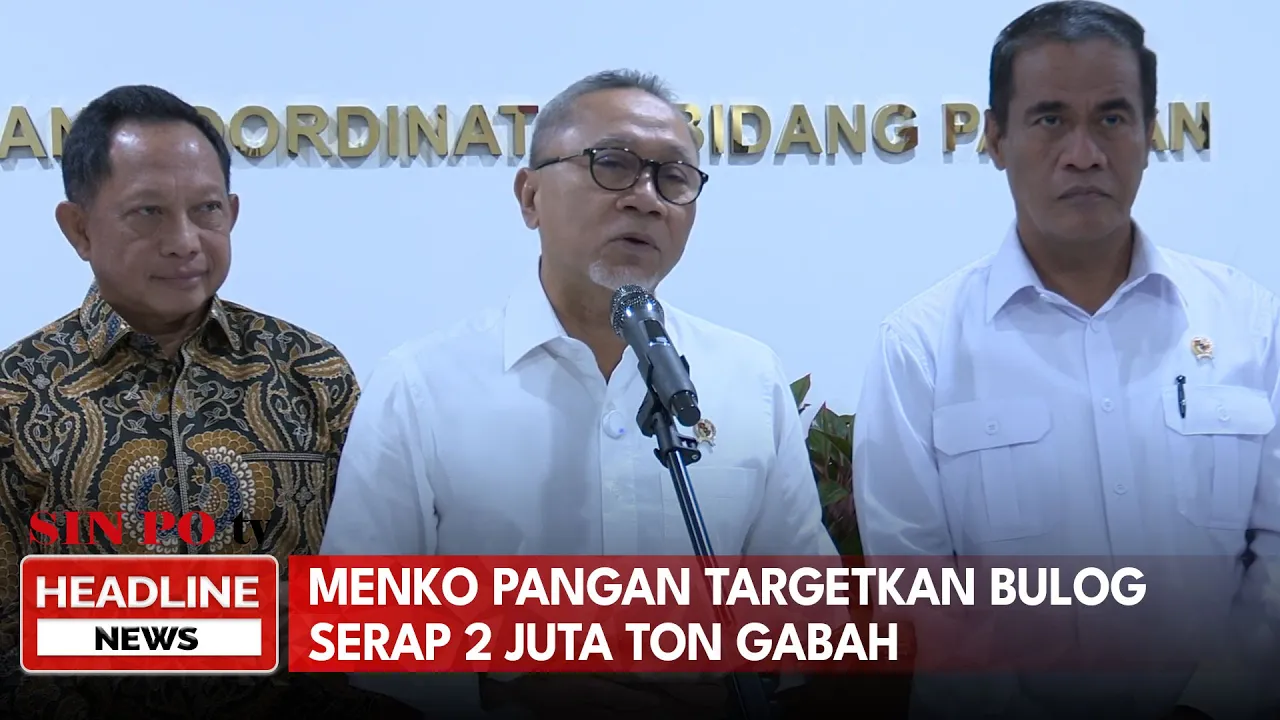 Menko Pangan Targetkan Bulog Serap 2 Juta Ton Gabah