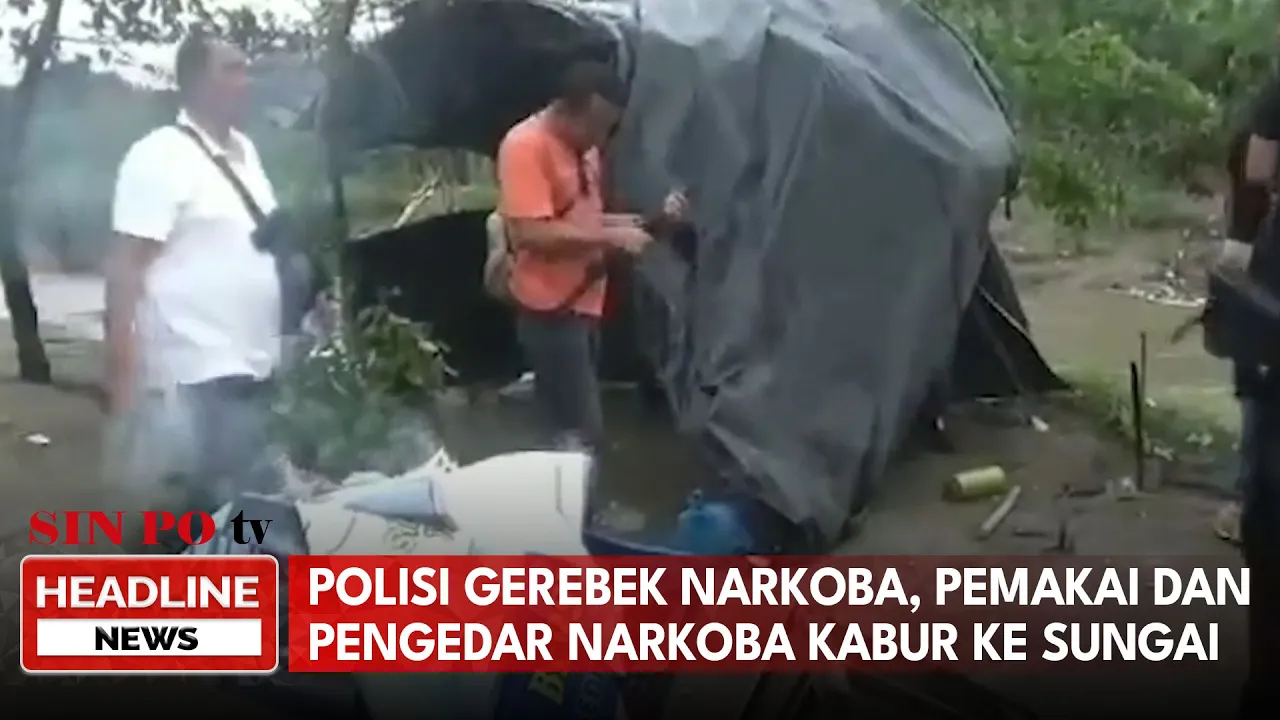 Polisi Gerebek Narkoba, Pemakai Dan Pengedar Narkoba Kabur Ke Sungai
