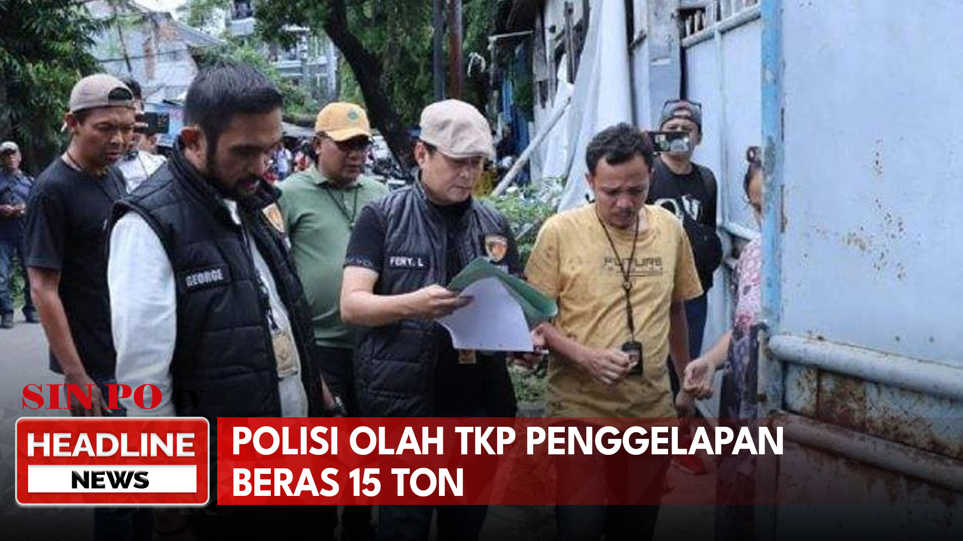 Polisi Olah TKP Penggelapan Beras 15 Ton