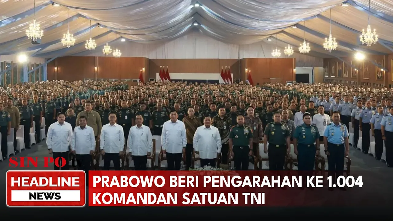 Prabowo Beri Pengarahan Ke 1.004 Komandan Satuan TNI