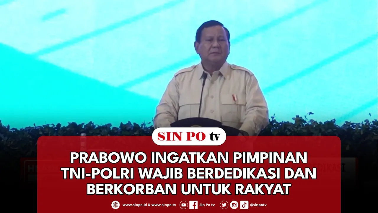 Prabowo Ingatkan Pimpinan TNI-Polri Wajib Berdedikasi Dan Berkorban Untuk Rakyat