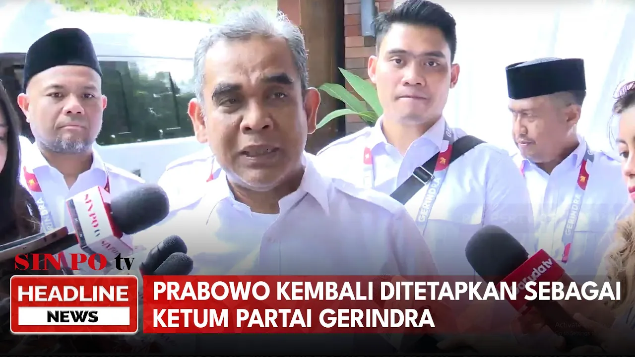 Prabowo Kembali Ditetapkan Sebagai Ketum Partai Gerindra