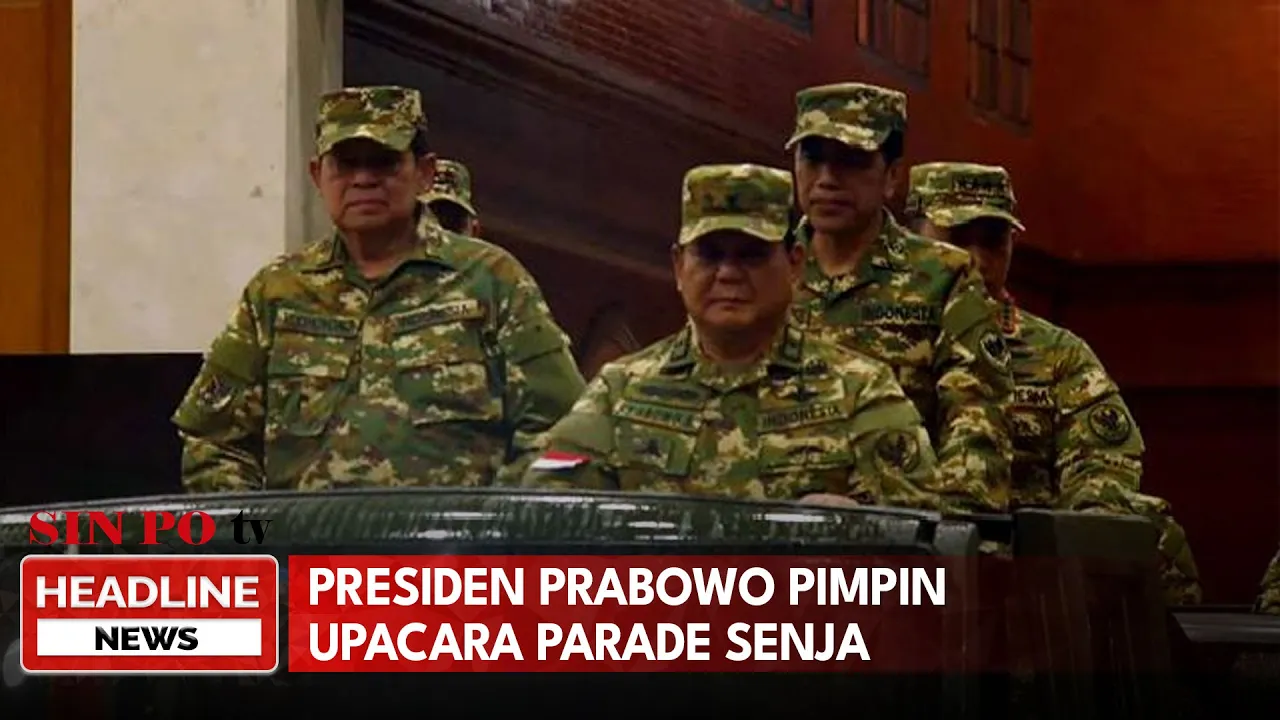 Presiden Prabowo Pimpin Upacara Parade Senja