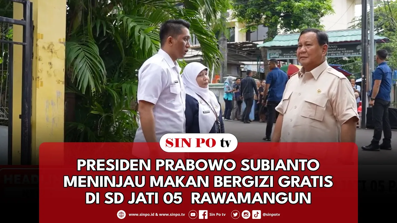 Presiden Prabowo Subianto Meninjau Makan Bergizi Gratis Di SD Jati 05 Rawamangun